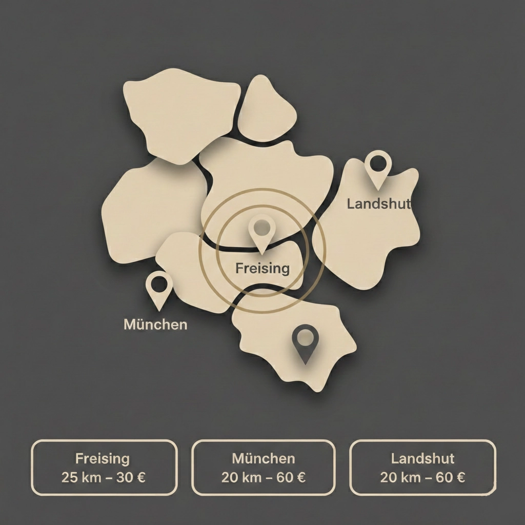 Abstrakte Karte der Liefergebiete